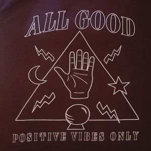 Aeropostle Burgundy men's T-shirt Size S All Good Positive Vibes Only